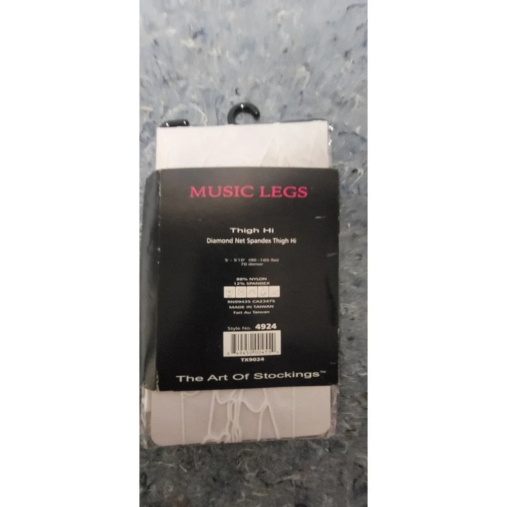 Music Legs Hoisery Diamond Net Spanadex Thigh Hi One Size Fits‎ Most